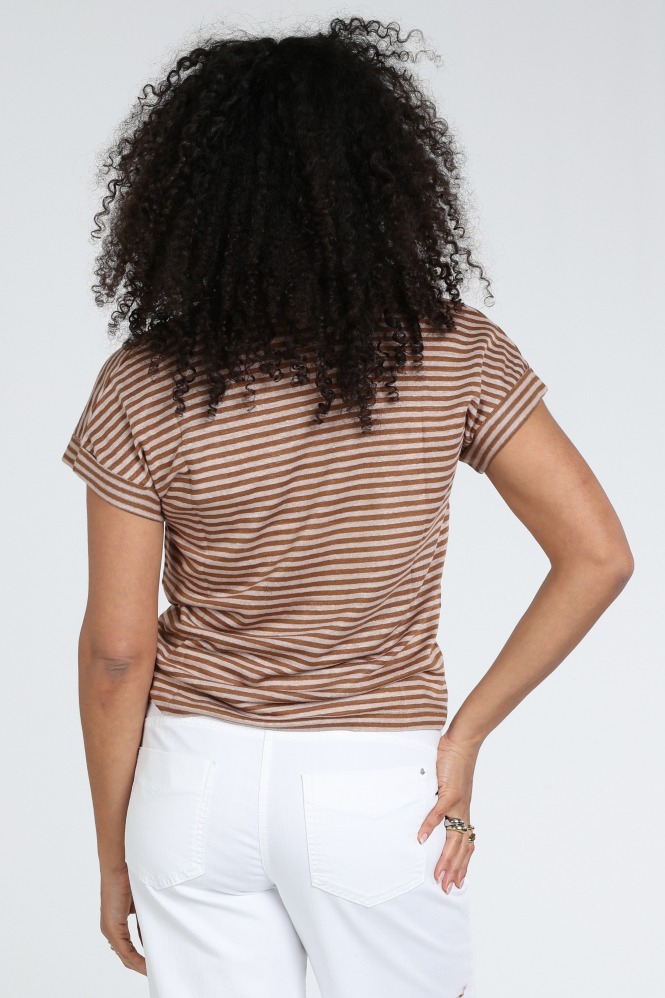 Luisa Cerano 338369-7687 T-shirt korte mouw Bruin