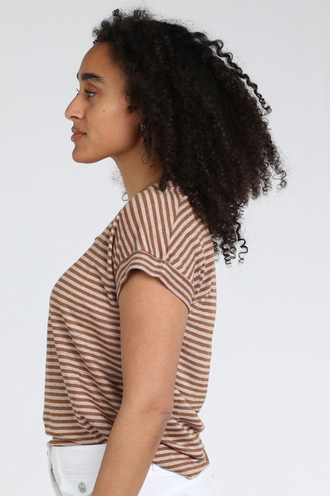 Luisa Cerano 338369-7687 T-shirt korte mouw Bruin