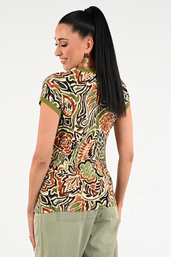 Geisha 42053-60 Sarah T-shirt korte mouw Groen