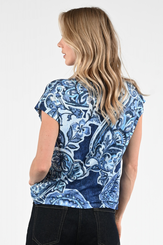 Monari 409756 T-shirt korte mouw Blauw