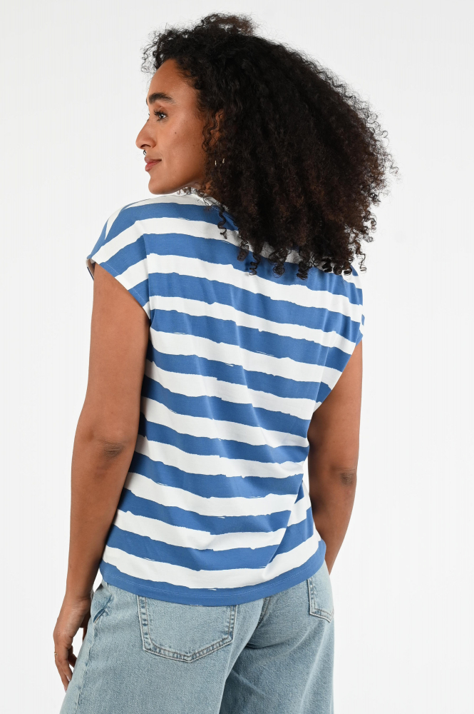Monari 408630 T-shirt korte mouw Blauw