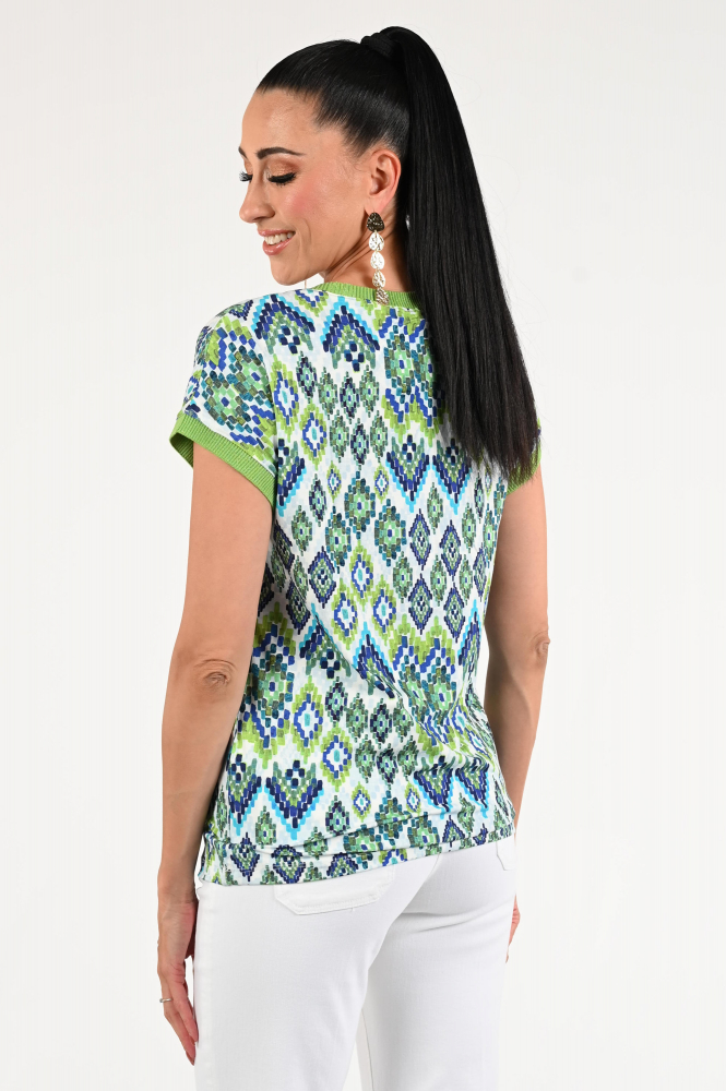 Geisha 42053-60 Sarah T-shirt korte mouw Blauw