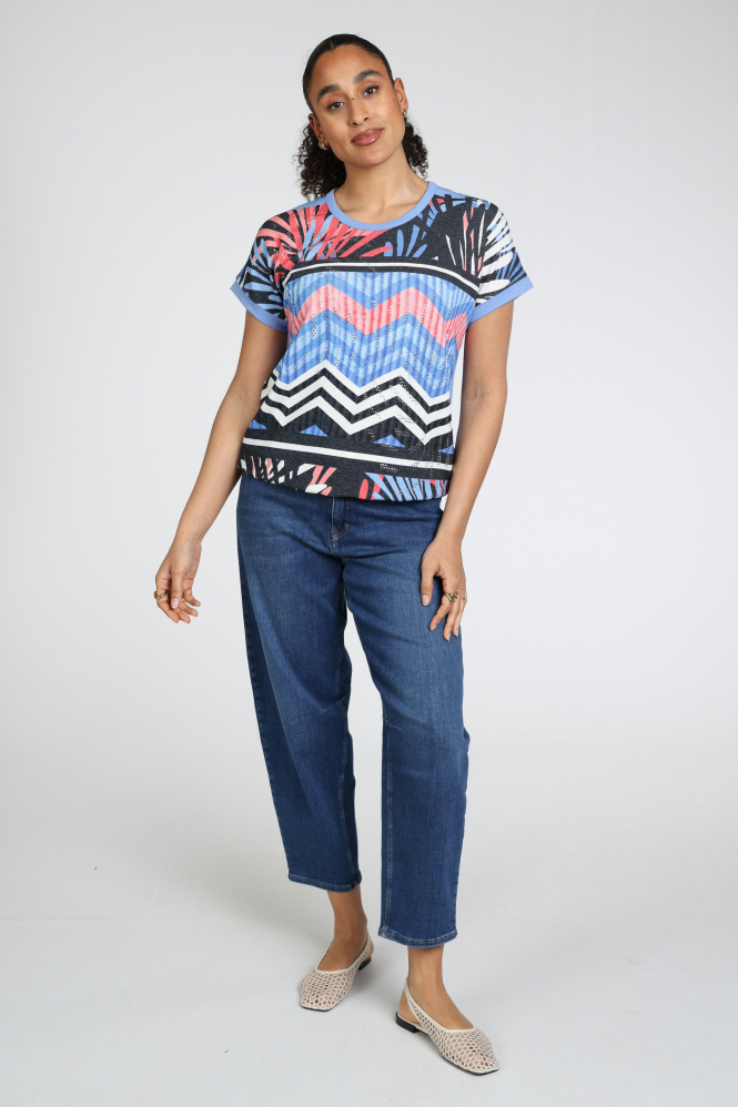 Roberto sarto 611115 T-shirt korte mouw Blauw