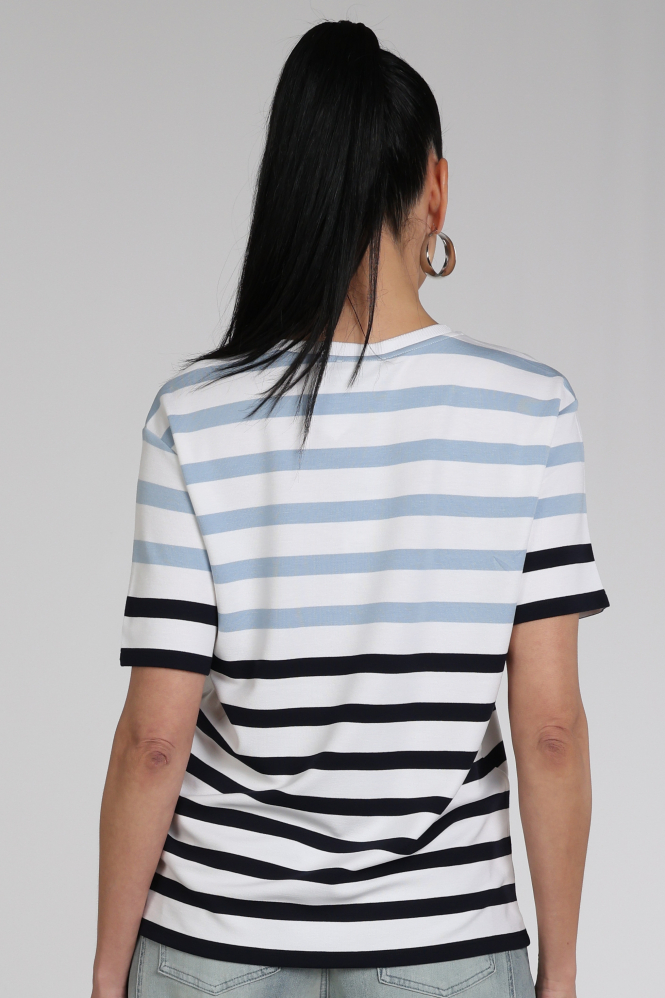 Monari 410626 T-shirt korte mouw Blauw