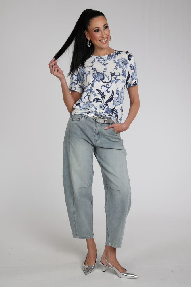 Monari 410666 T-shirt korte mouw Blauw