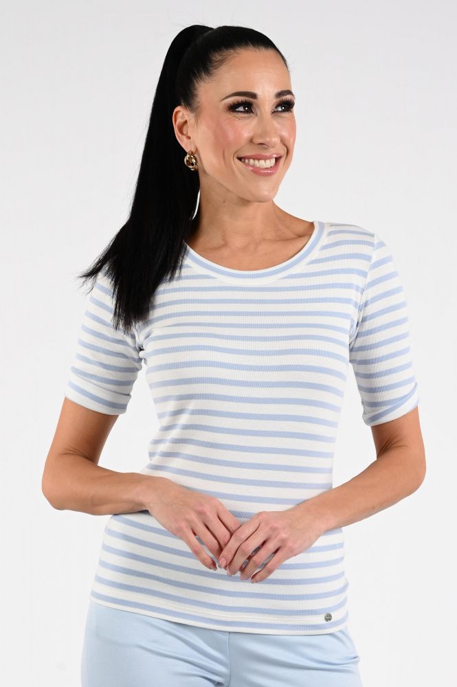 Marc Cain AA 48.09 J90 T-shirt korte mouw Blauw