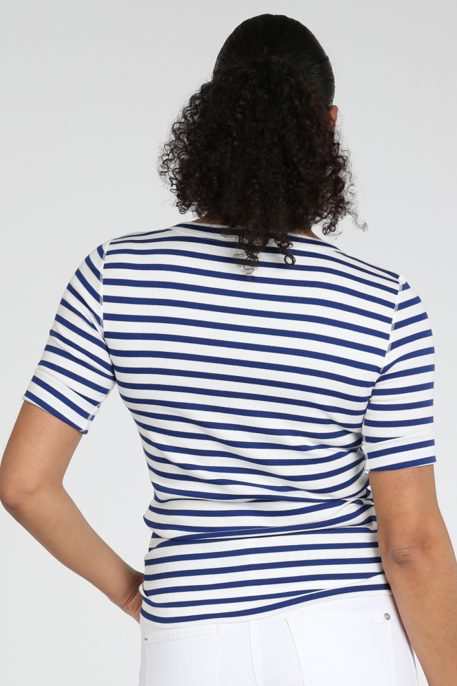 Marc Cain AR 48.09 J90 T-shirt korte mouw Blauw