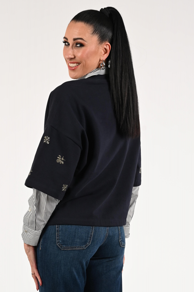 Summum 3s5201-30656 T-shirt korte mouw Blauw