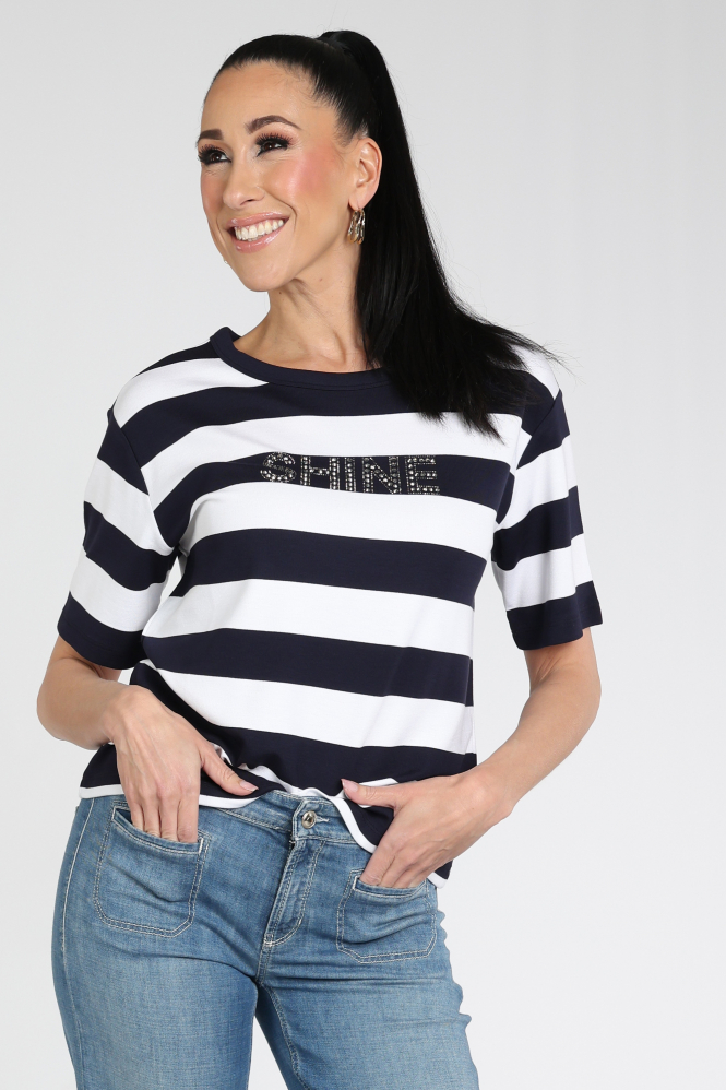 Monari 410575 T-shirt korte mouw Blauw