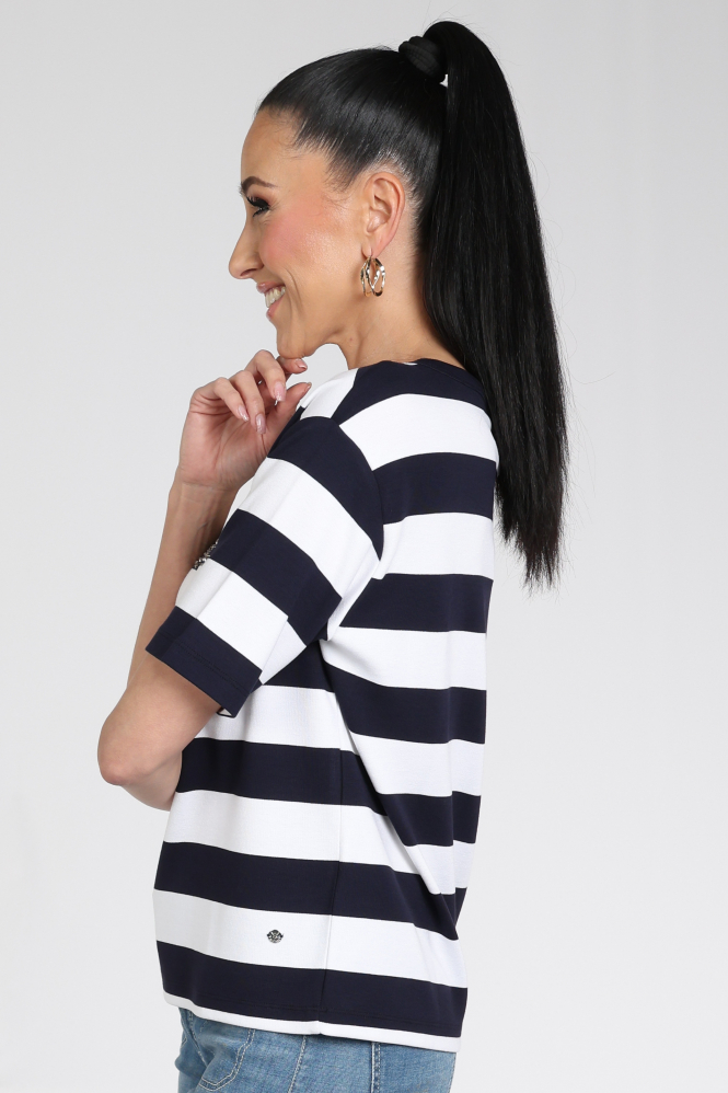 Monari 410575 T-shirt korte mouw Blauw