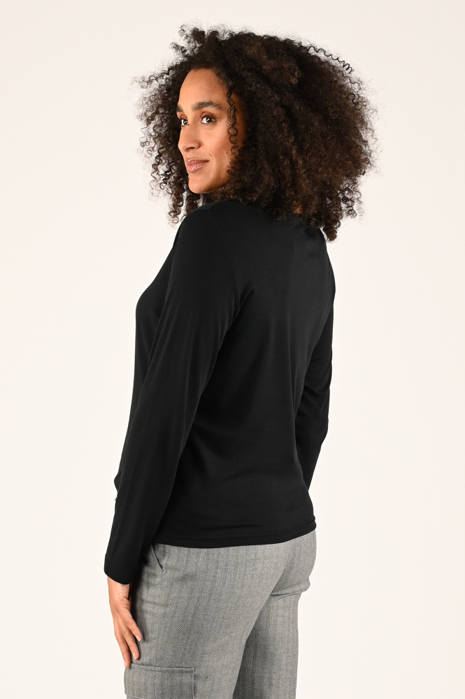 Efixelle 310417 T-shirt lange mouw Zwart