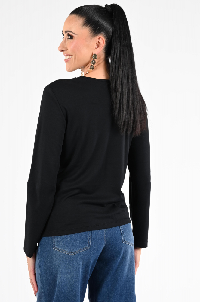 Efixelle 330417 T-shirt lange mouw Zwart