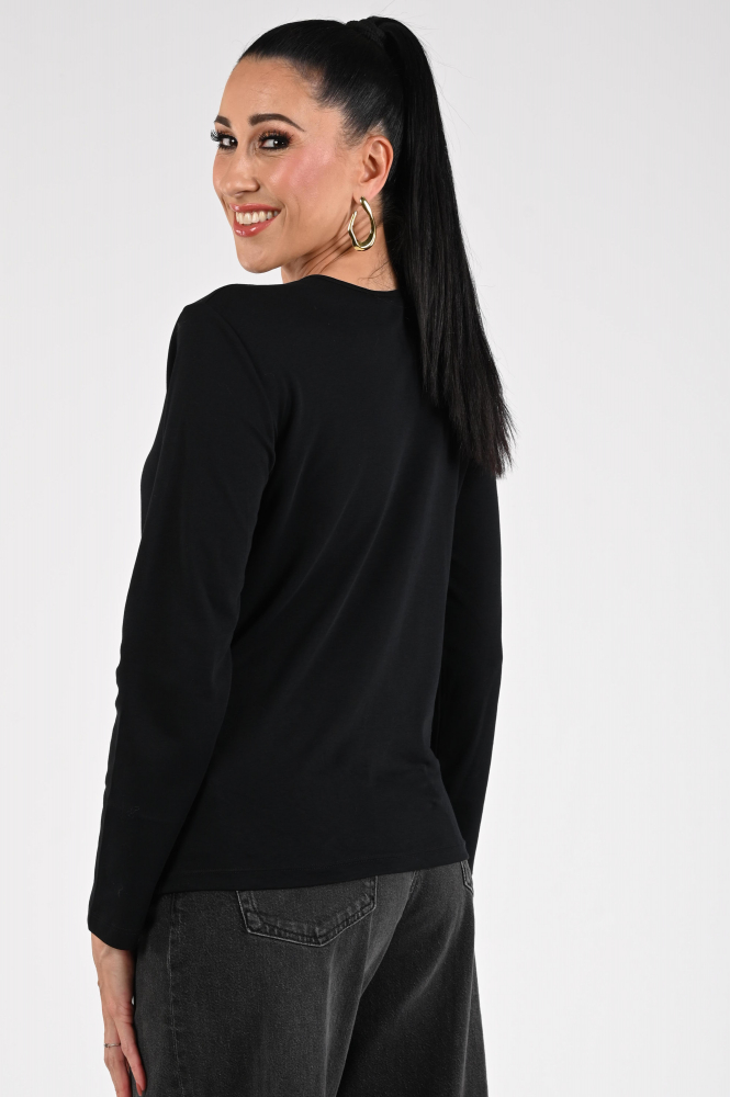 Efixelle 330423 T-shirt lange mouw Zwart