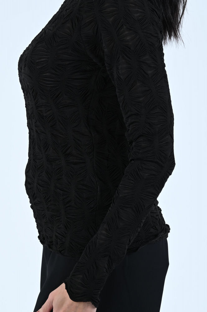 Summum 3s5066-30648 T-shirt lange mouw Zwart