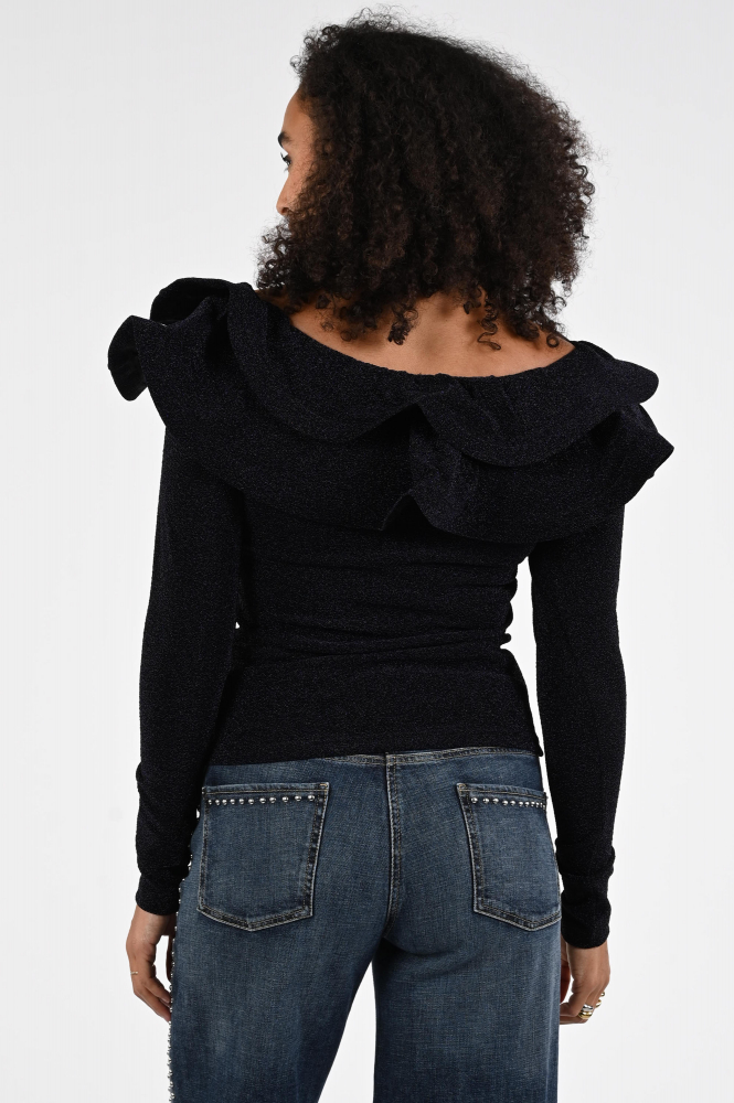 Pom Amsterdam SP9374 T-shirt lange mouw Zwart