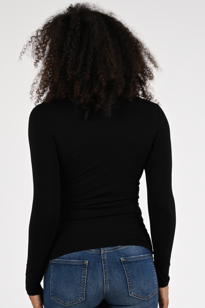 Marc Cain +E 48.35 J03 T-shirt lange mouw Zwart