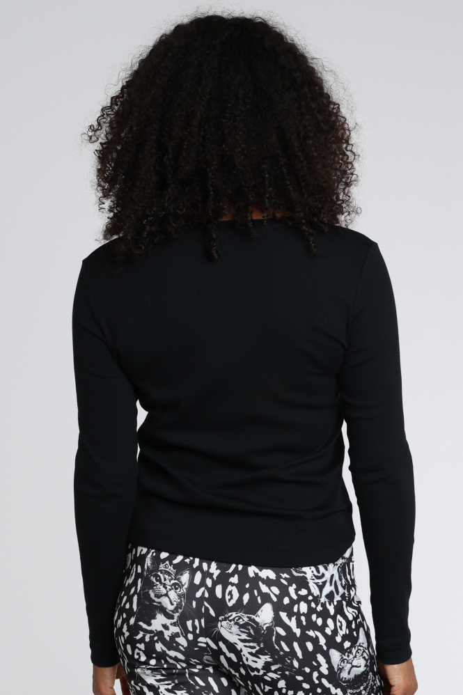 Marc Cain BS 48.74 J50 T-shirt lange mouw Zwart