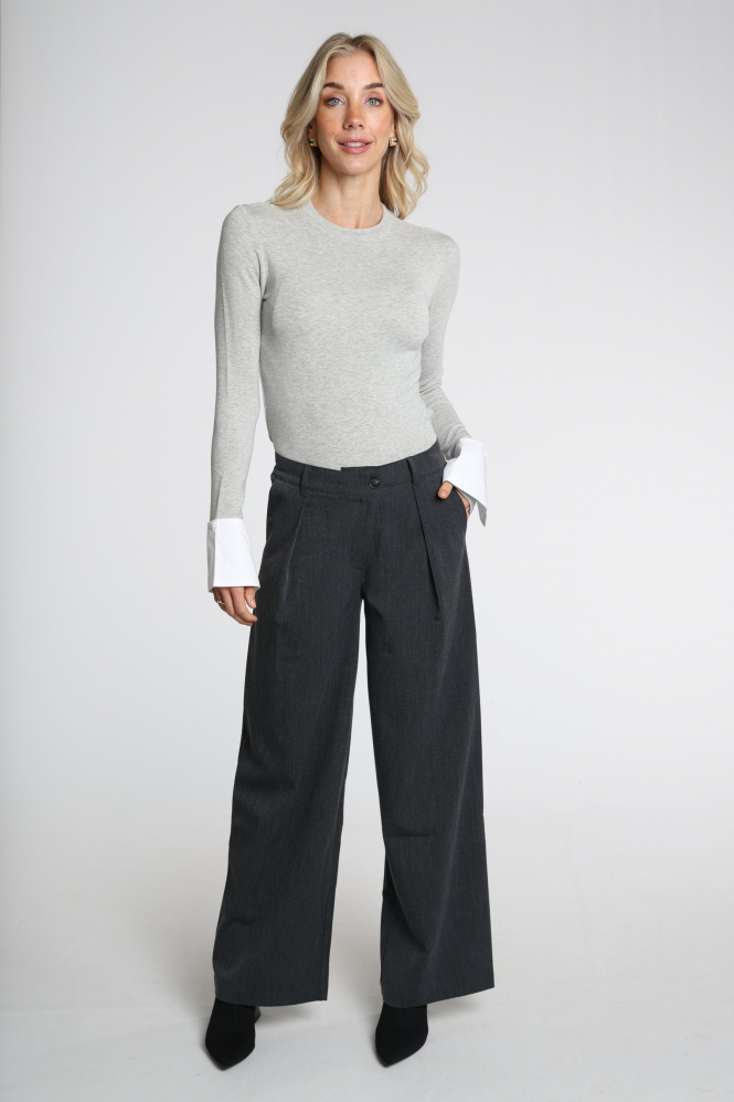 Yaya 01-709418-609 T-shirt lange mouw Grijs