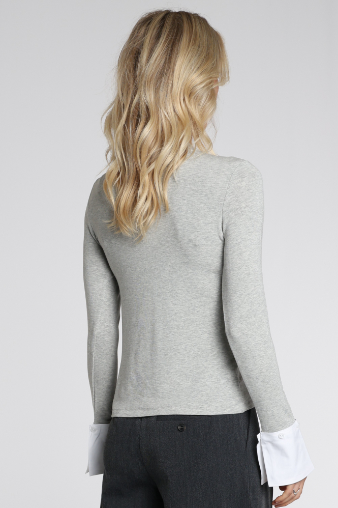 Yaya 01-709418-609 T-shirt lange mouw Grijs