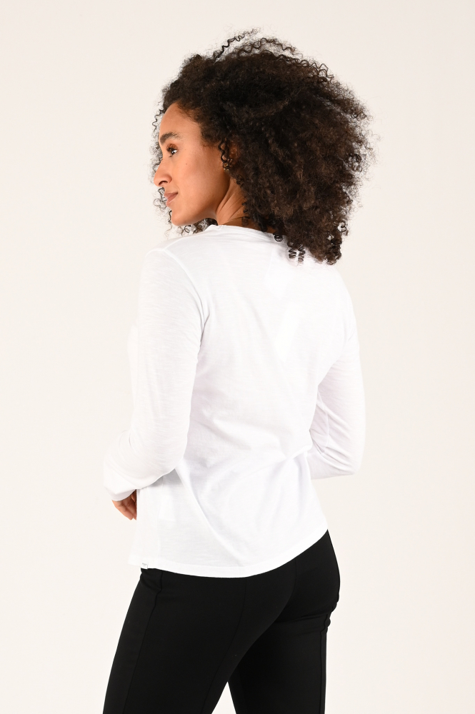 Penn & Ink W24F1514-A T-shirt lange mouw Wit