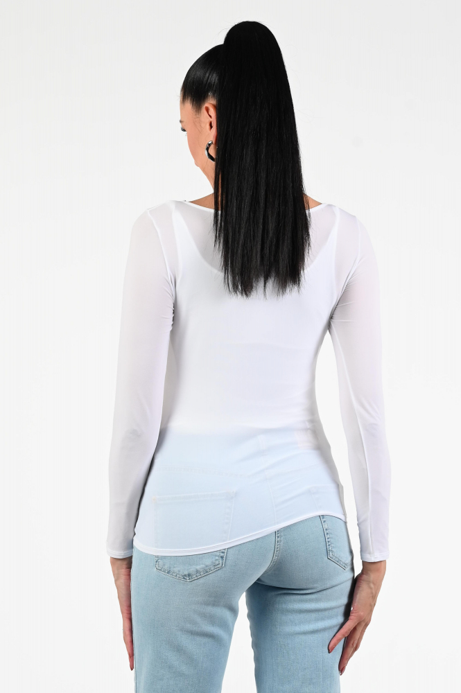 Marc Cain +E 48.35 J03 T-shirt lange mouw Wit