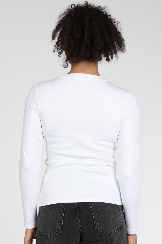 Yaya 01-719040-N T-shirt lange mouw Wit