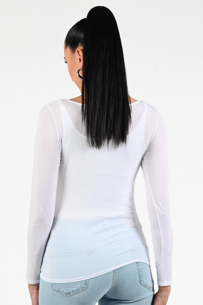 Marc Cain +E 48.35 J03 T-shirt lange mouw Wit