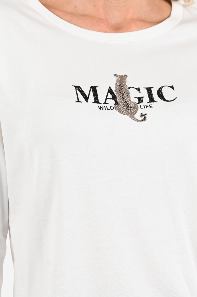 Monari 808822 T-shirt lange mouw Beige