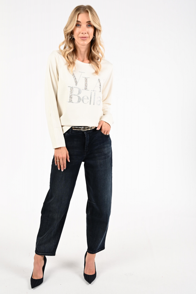 Monari 808858 T-shirt lange mouw Beige