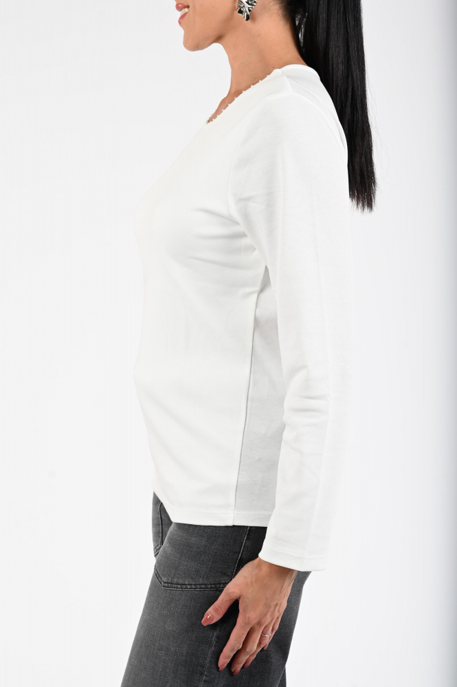 Efixelle 330423 T-shirt lange mouw Wit