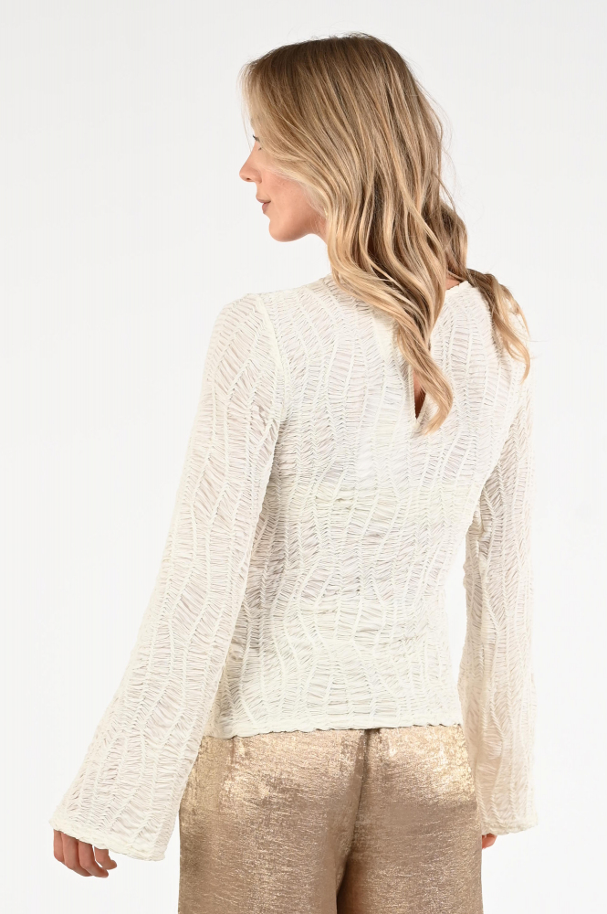Co'couture Freddie blouse T-shirt lange mouw Beige