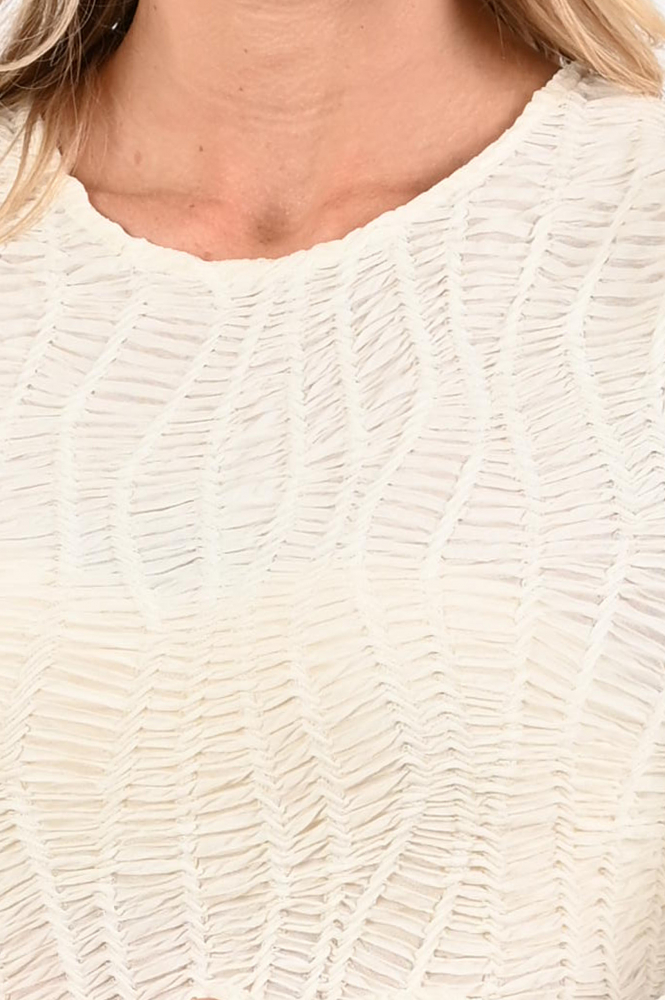Co'couture Freddie blouse T-shirt lange mouw Beige