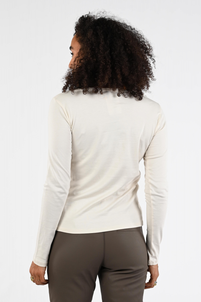 Monari 808536 T-shirt lange mouw Wit