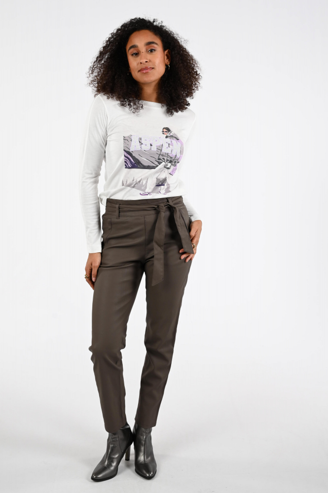 Monari 808543 T-shirt lange mouw Wit