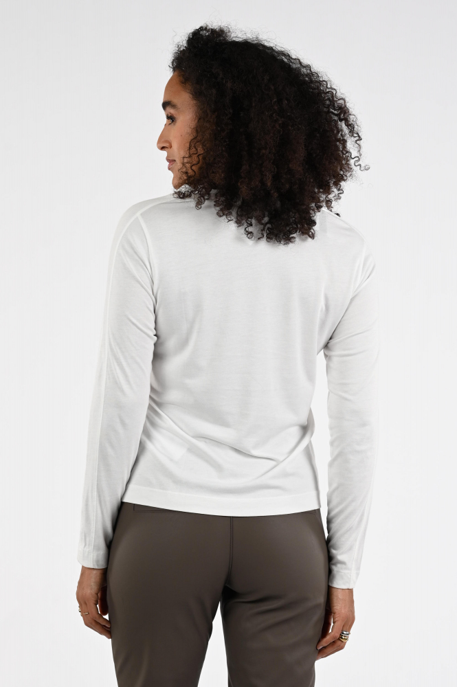 Monari 808543 T-shirt lange mouw Wit