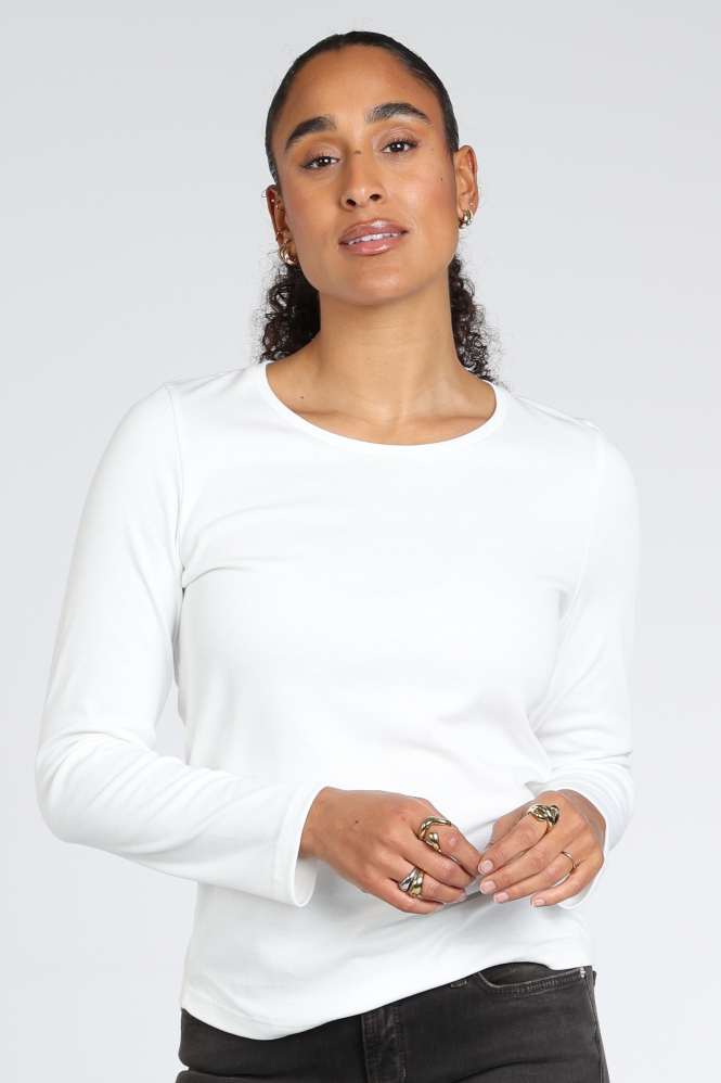Zaida 356002 T-shirt lange mouw Wit