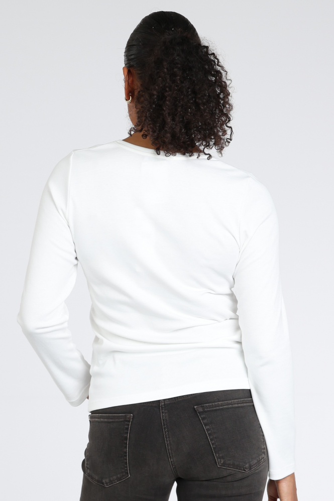 Zaida 356002 T-shirt lange mouw Wit