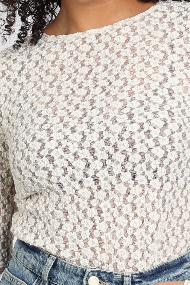 Knit-Ted Lacey 262p118 T-shirt lange mouw Beige