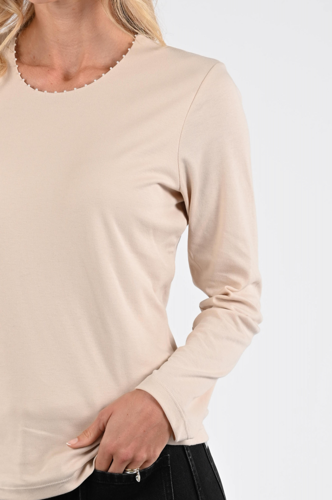 Efixelle 330423 T-shirt lange mouw Beige