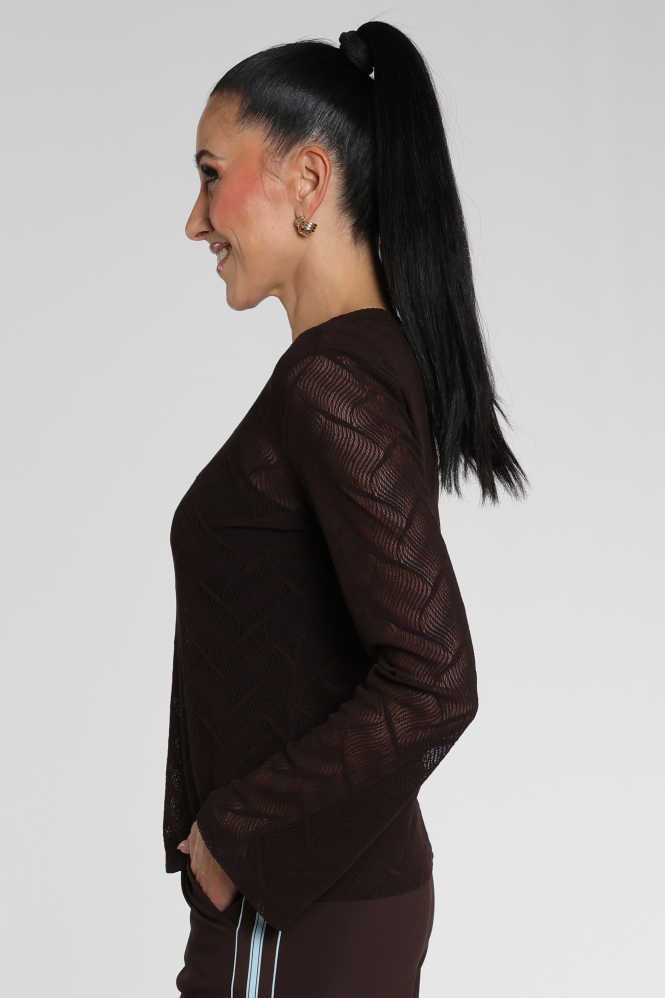 Studio Anneloes 14111 T-shirt lange mouw Bruin