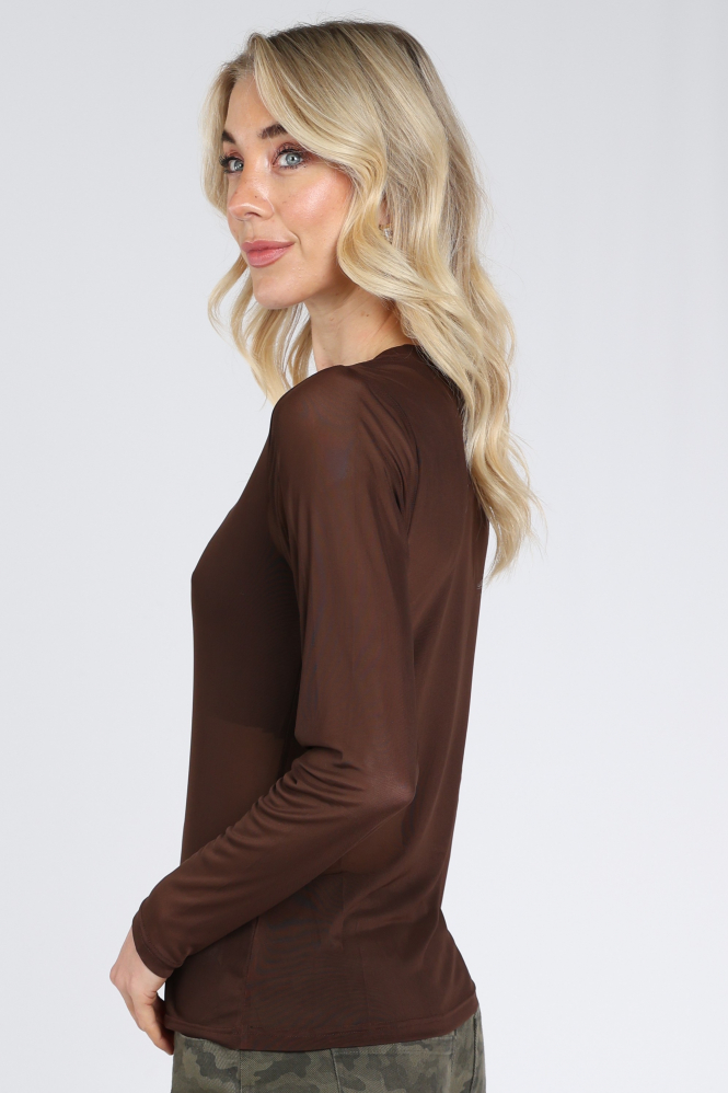 Co'couture 500806 T-shirt lange mouw Bruin