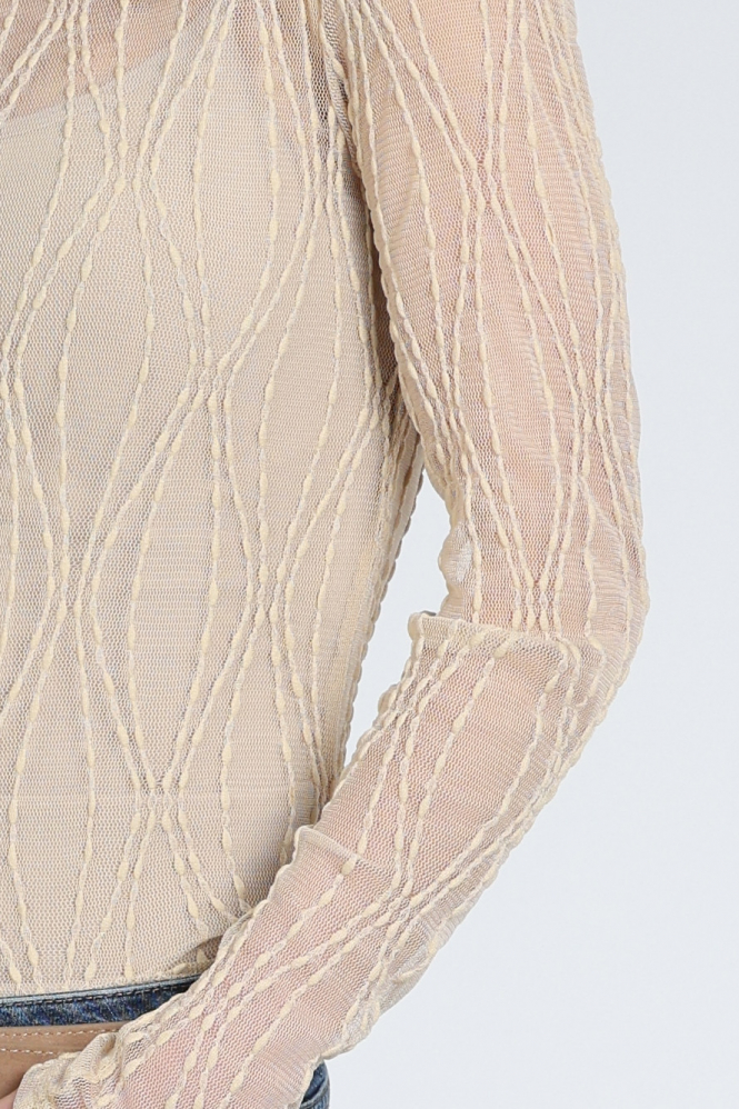 Co'couture 43043 T-shirt lange mouw Beige