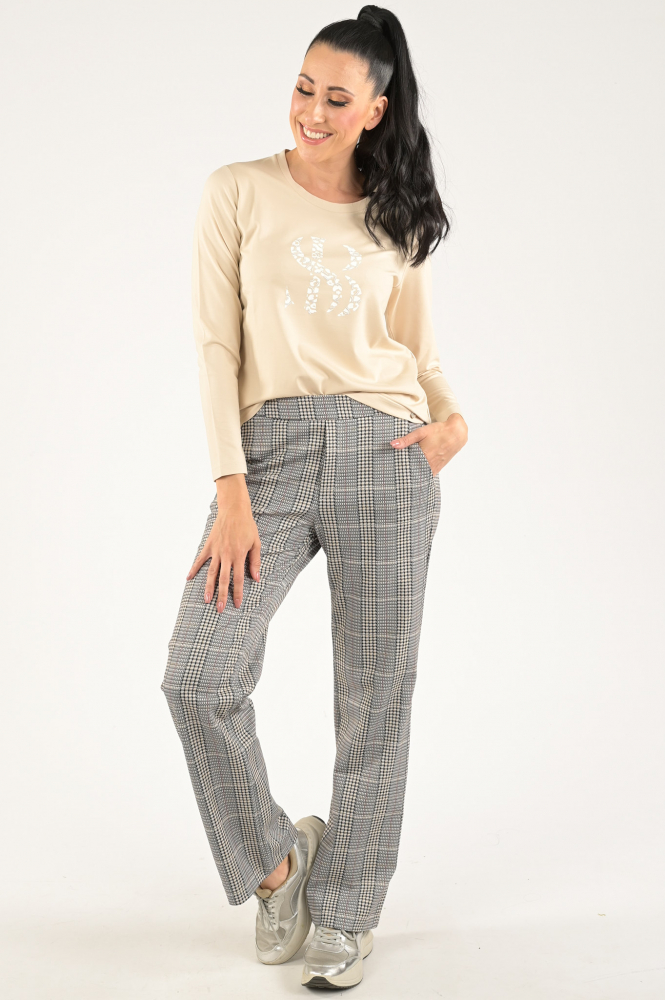Sani Blu 5794 T-shirt lange mouw Beige