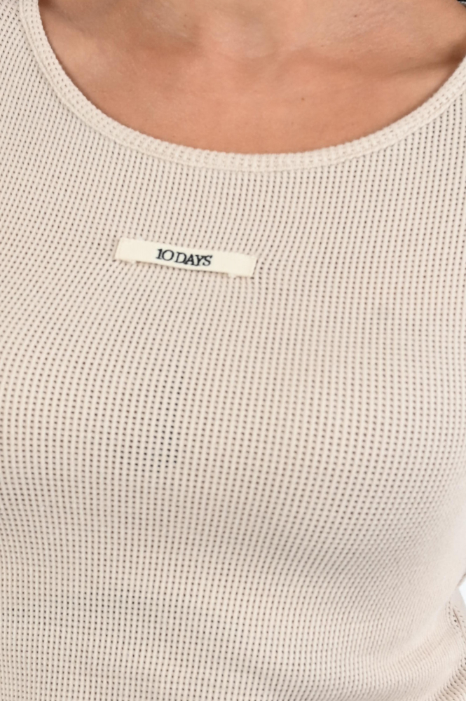 10 Days 20-778-5203 T-shirt lange mouw Beige