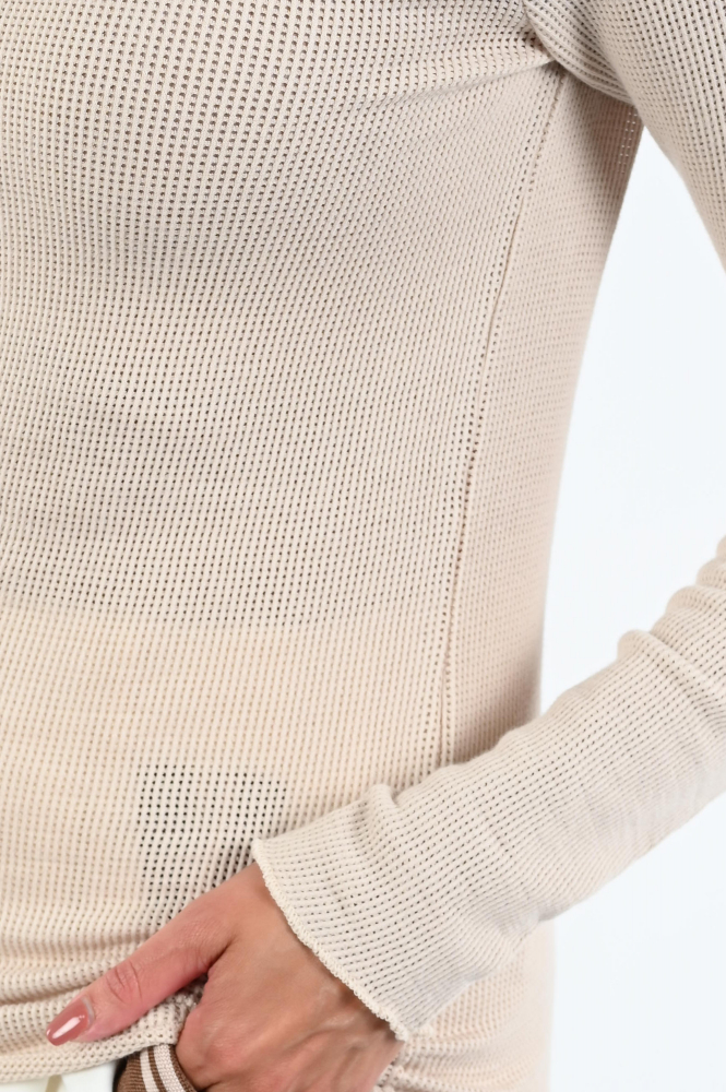 10 Days 20-778-5203 T-shirt lange mouw Beige