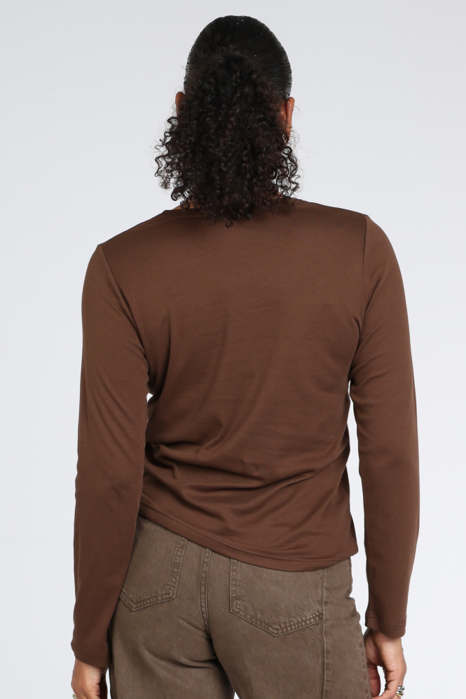Zaida 356002 T-shirt lange mouw Bruin