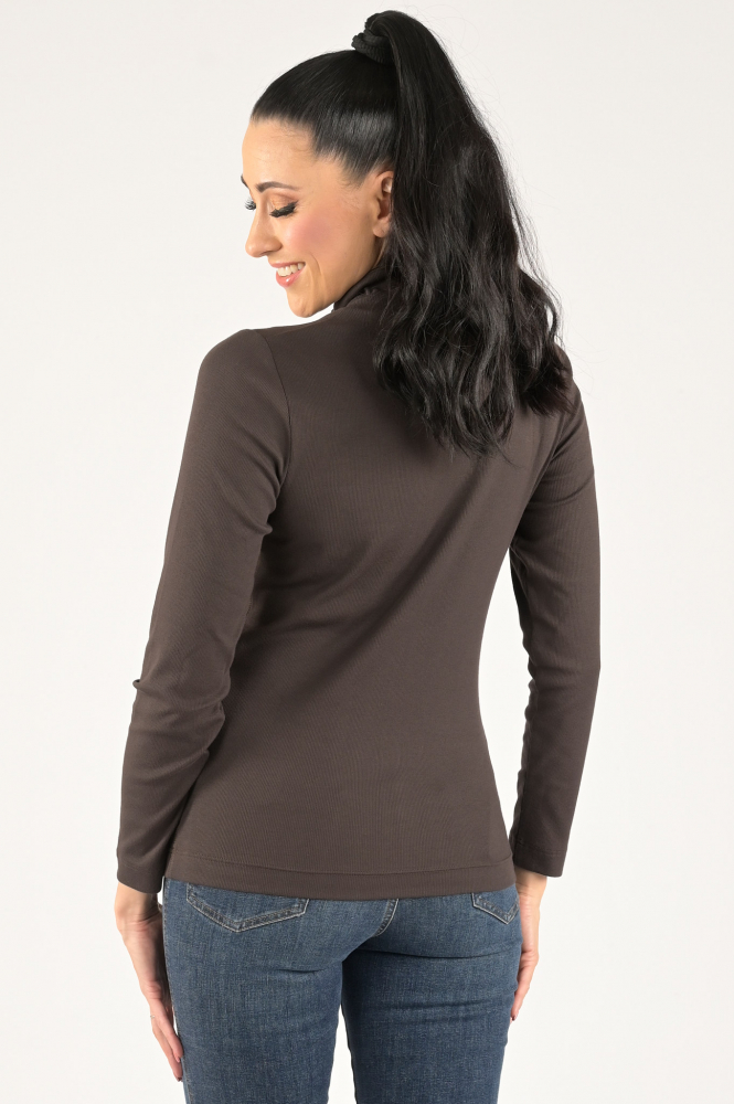 Zaida 296302 T-shirt lange mouw Bruin