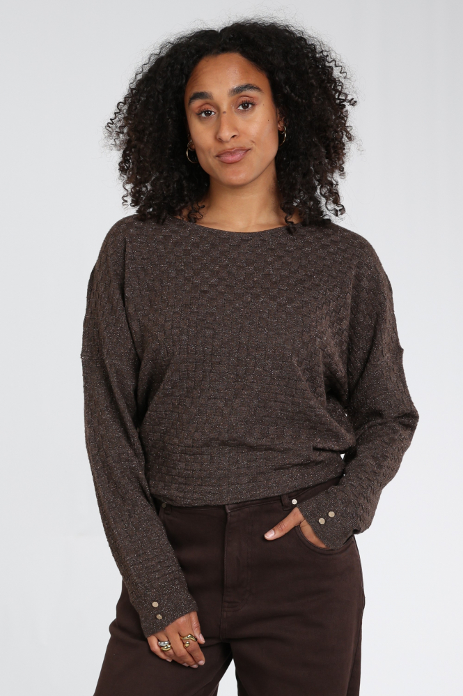 Nukus NKF01062 T-shirt lange mouw Bruin