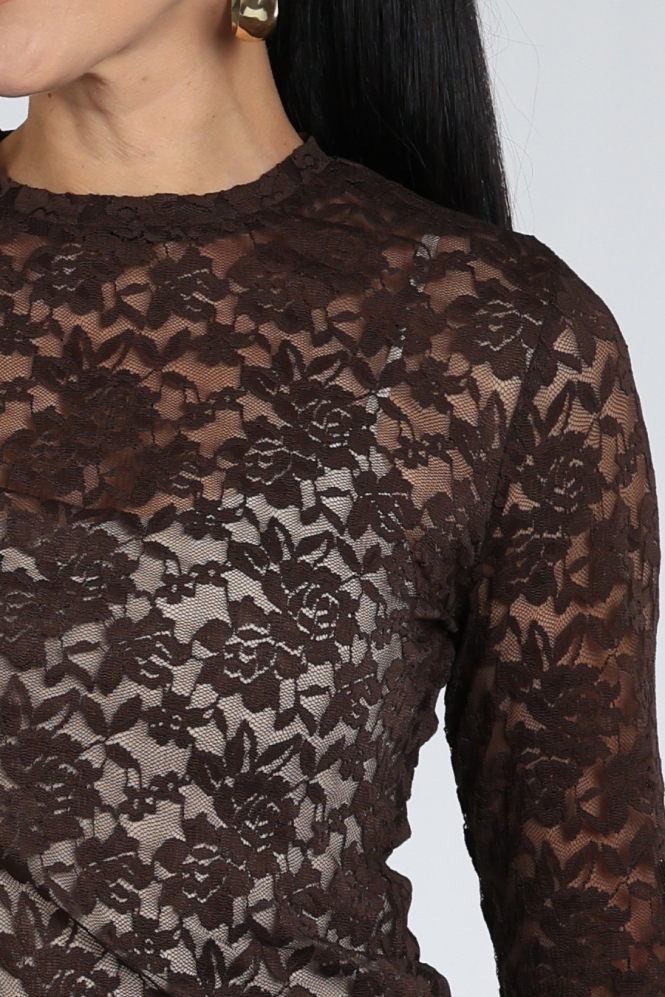 Geisha 62581-14 T-shirt lange mouw Bruin