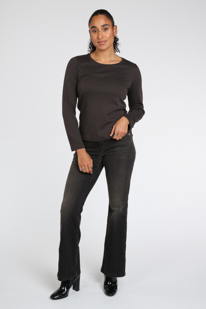 Zaida 356002 T-shirt lange mouw Bruin